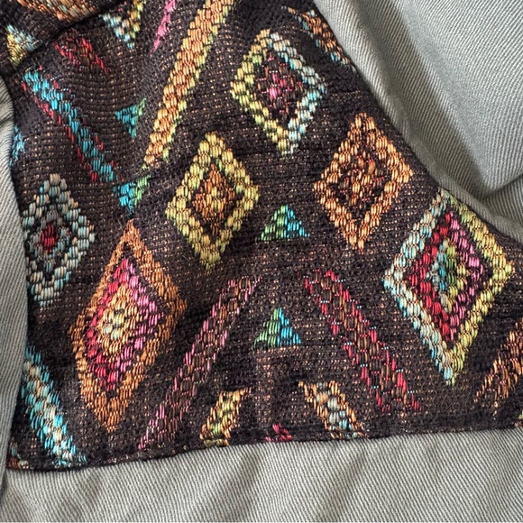 ModCloth Utility Green Aztec Embroidery Jacket M - Picture 9 of 11